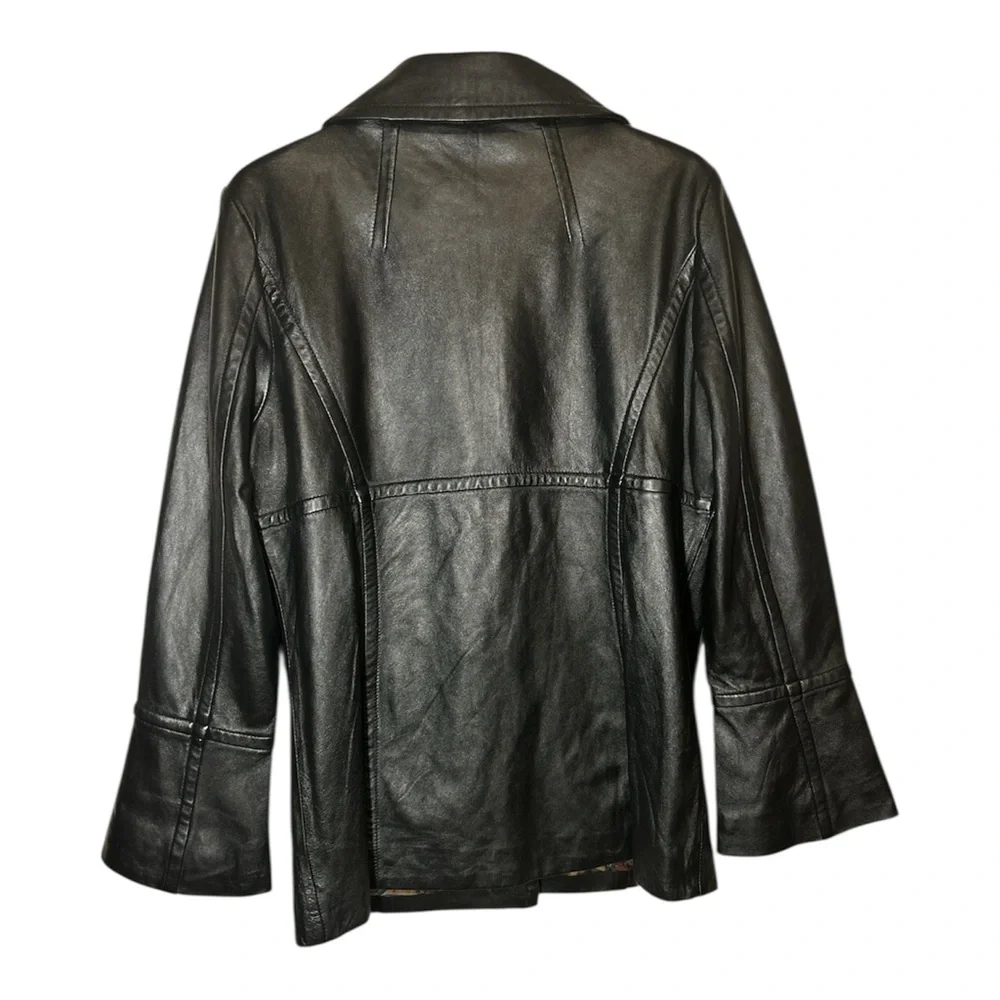 EXCELLED COLLECTION Black Authentic Leather Women Jacket Size Medium - Picture 2 of 9